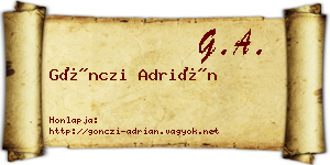 Gönczi Adrián névjegykártya