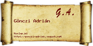 Gönczi Adrián névjegykártya